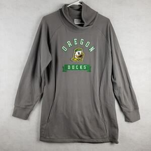 Box Seat Clothing Women's XL Oregon Ducks Funnel Neck Pullover Sweatshirt‎ Gray